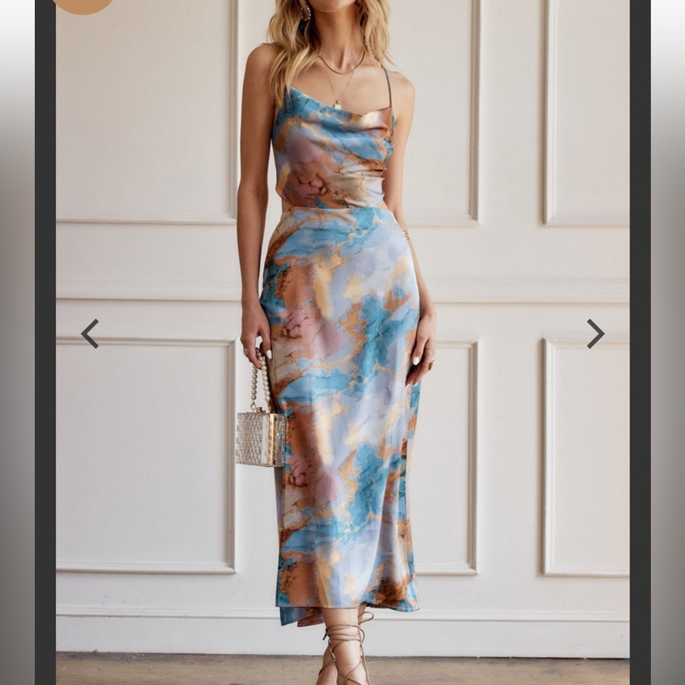 Marble Multicolor Print Dress
